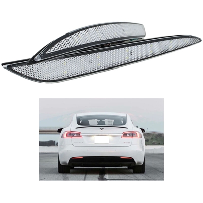 Carall - LEDLUX LY0243 Kit 2 Fanali Posteriori A Led Trasparente Luce Rosso Bianco Per Tesla Model S Sostituzione Catarifrangente Riflettore