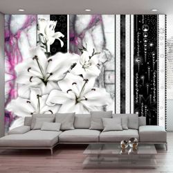 Artgeist - Fotomurale - Gigli piangenti su marmo viola 350x245 características