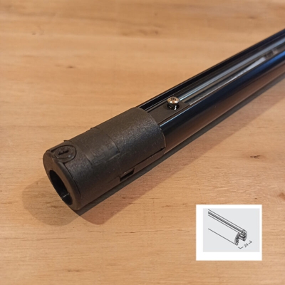 47501 trk tracks modulo 1 mt nero 12 v completo di tappo e testata ferma cavi - Targetti