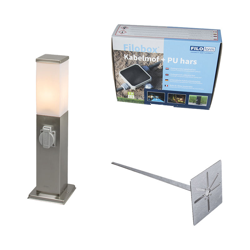 Lampada da esterno con spina malios - Moderno - Plastico,Acciaio inossidabile - Bianco/Acciaio - Quadrato Max. 1 x Watt - Qazqa precio