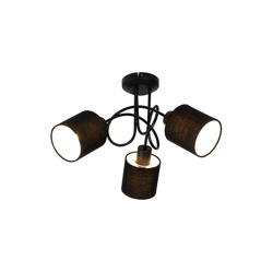 QAZQA Faretto hetta - Moderno - Tessuto,Acciaio - Nero - Tondo Max. 3 x Watt en oferta