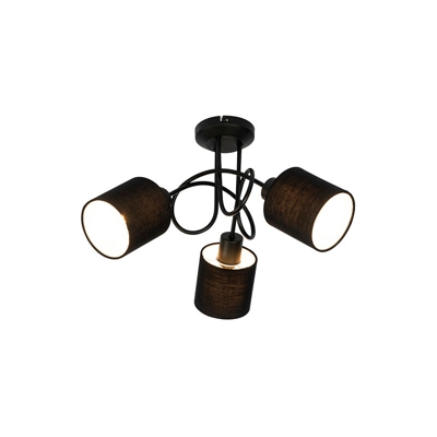 QAZQA Faretto hetta - Moderno - Tessuto,Acciaio - Nero - Tondo Max. 3 x Watt