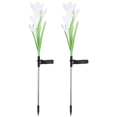 Lampada da prato con spina di terra, lampada a fiori di giglio, luce bianca bianca, 2 pezzi - ASUPERMALL