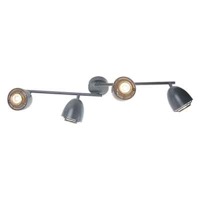 QAZQA Faretto plan - Industriale - Acciaio - Grigio - Organico Max. 4 x Watt