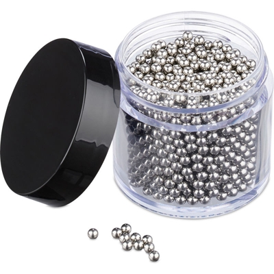 Relaxdays - Perle Pulenti, 1000 Pezzi, Acciaio Inox, Sfere per Pulizia di Bottiglie, Decanter, Caraffe & Vasi, Argento