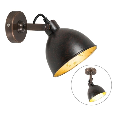 Applique Liko - rustico - Metallo - Marrone - Tondo Max. 1 x Watt - Qazqa