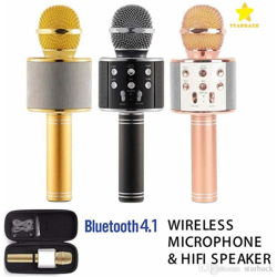 Napleselettronica - Microfono Karaoke Speaker Wireless Bluetooth Usb Tf Smartphone Tablet Pc Ws-858 precio