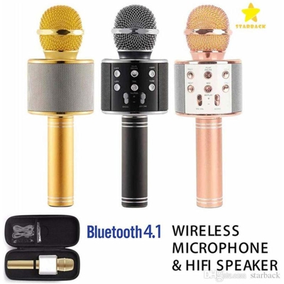 Napleselettronica - Microfono Karaoke Speaker Wireless Bluetooth Usb Tf Smartphone Tablet Pc Ws-858