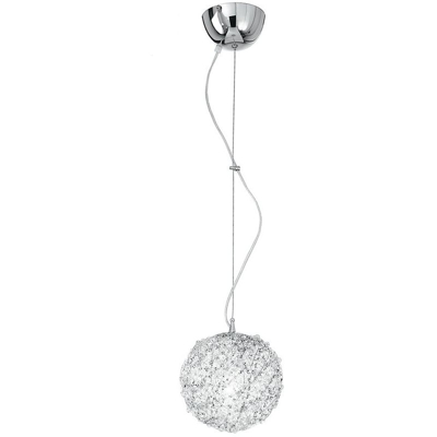 Sospensione Sferica Fili Alluminio Cristalli Intrecciati Lampadario Moderno E27 Ambiente I-astra/s20 - GT LUCE