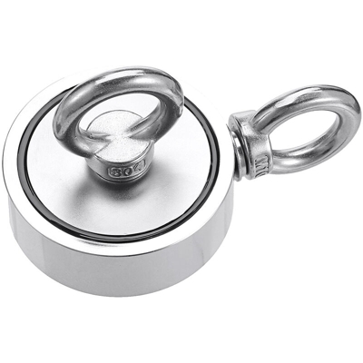 Magnete di recupero al neodimio 200KG 5mm Doppio magnete di ricerca per pesca magnetica - AUGIENB