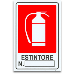 Cartello targa estintore numero n° sicurezza segnaletica pvc 20 x 30 cm - ASIASHOPPING en oferta