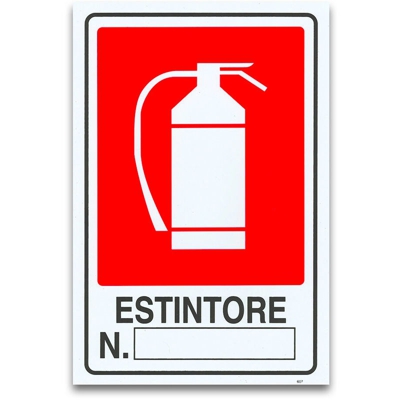 Cartello targa estintore numero n° sicurezza segnaletica pvc 20 x 30 cm - ASIASHOPPING