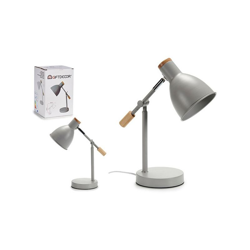 Gift Decor - Flexo/Lampada da scrivania Grigio Legno Metallo (15 x 36 x 32 cm) características