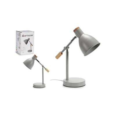 Gift Decor - Flexo/Lampada da scrivania Grigio Legno Metallo (15 x 36 x 32 cm)