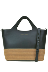 Embellished rafia and leather bag características