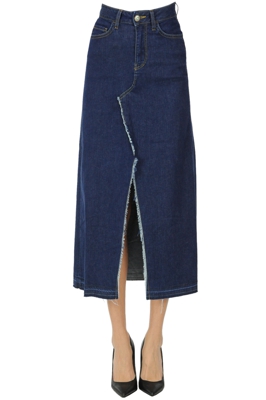 Midi denim skirt