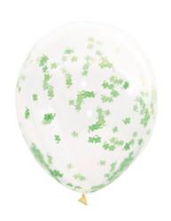 5 palloncini trasparenti con coriandoli a trifoglio verde en oferta