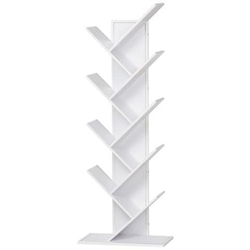 Libreria Ad Albero In Legno Bianco Con 10 Ripiani 50x28x142cm precio
