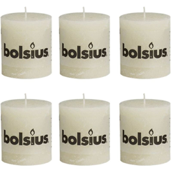 Set 6 Candella rustica dritta Avorio 80 x 68 mm - Bolsius características