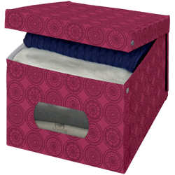 Scatola Armadio Porpora In Vinile, Da 42x50x31 Cm Rosso - KASANOVA precio