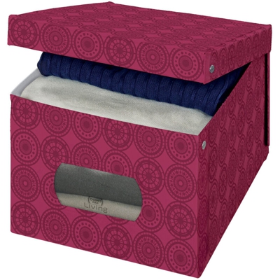 Scatola Armadio Porpora In Vinile, Da 42x50x31 Cm Rosso - KASANOVA