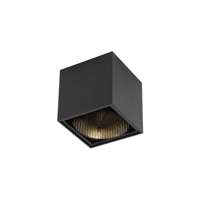Faretto box - Design - Alluminio - Nero - Cubo Max. 1 x Watt - Qazqa