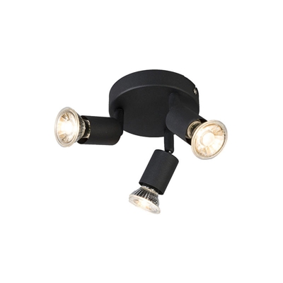 Faretto da soffitto/parete jeany - Moderno - Metallo - Nero - Tondo Max. 3 x Watt - Qazqa