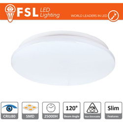 FSL - plafoniera slim 120° 18 watt 220-240 volt A+ CE IP20 bianco caldo no lif fllc17218w3k características