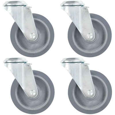 Ruote Girevoli con Foro per Bulloni 4 pz 100 mm - VIDAXL