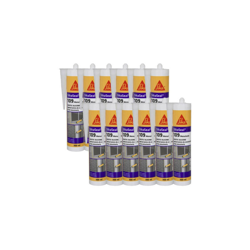 Set di 12 stucchi in silicone SIKA Sikaseal 109 Carpenteria - Trasparente - 300ml en oferta
