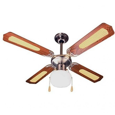 Ventilatore soffitto 106cm 4 pale marrone con luce centrale - WEST