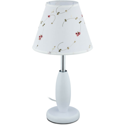 Lampada da Tavolo, Attacco E27, Abat Jour per Camera & Cameretta, Illuminazione da Comodino, 45,5x23 cm,Bianco - RELAXDAYS precio