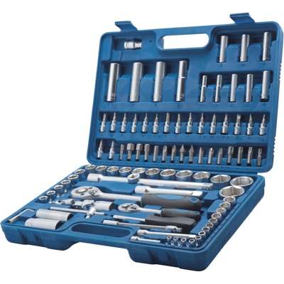 KLASS - SERIE 94 PEZZI BUSSOLE E ACCESSORI DA 1/4” E 1/2” CR-V in valigetta in ABS