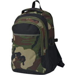 Zaino da Scuola 40 L Nero e Mimetico - VIDAXL en oferta