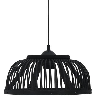 Lampadario da Soffitto Nero Bambù 40 W 30x12cm Semicerchio E27 - VIDAXL