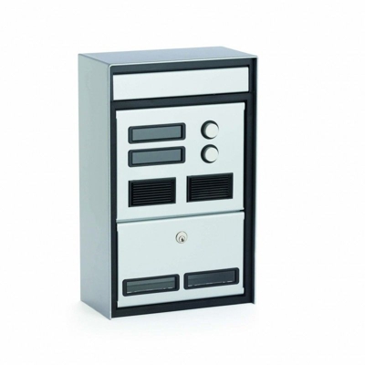 Cassetta postale con citofono SCT8 2P alluminio silver - SILMEC