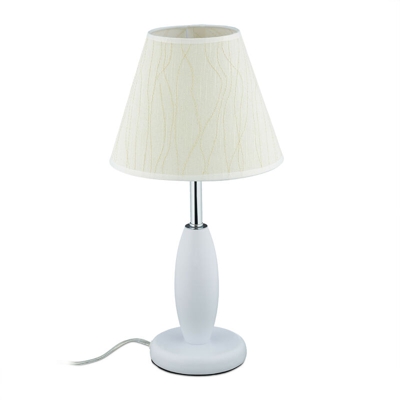 Lampada da Tavolo, Attacco E27 con Paralume in Stoffa, Abat Jour dal Design Classico, HxD: 45 x 23 cm, Beige - RELAXDAYS