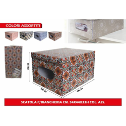 SCATOLA P/BIANCHERIA CM.54X44X33h COL. ASS. - BIGHOUSE IT en oferta