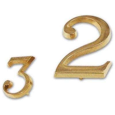 Numero 6 in Ottone misura 40 mm con pioli di fissaggio - EAC