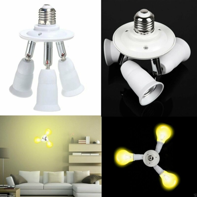 Portalampada Adattatore Sdoppiatore E27 3 Ingressi Attacco E27 Lampadina 3 In 1 - TP