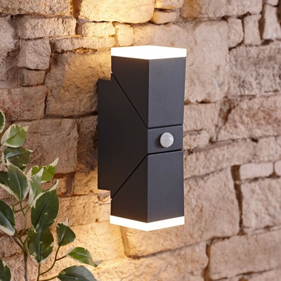 Ziersdorf Applique da Parete a LED Quadrato per Esterni con Sensore PIR - Antracite - BIARD