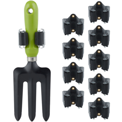 Relaxdays - Set Porta Scope, 10 Pezzi, in Gomma a Incastro, Parete, Universali per Manici e Attrezzi, in Ferro,grigio/nero en oferta