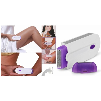 BS - Epilatore corpo viso rasoio donna elettrico ricaricabile teste intercambiabili