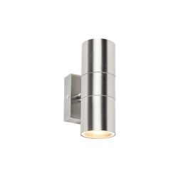 Applique duo - Moderno - Acciaio inossidabile - Acciaio - Tondo Max. 2 x Watt - Qazqa en oferta