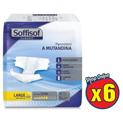 6 PANNOLONI A MUTANDINA ASSORBENZA 7 EXTRA MISURA LARGE DA 15 PZ - Soffisof características