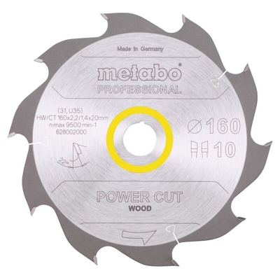 Metabo Lama per seghe circolari HW/CT 160x20, 10 DA 22° - 628002000