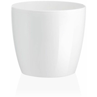 Vaso tondo Madeira Luxy Colour in resina colorati da esterno e giardino fiori piante -DIAM 26 x H 23.2 cm / Bianco - TERAPLAST