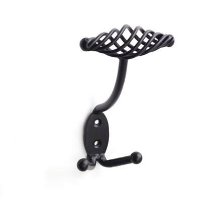 Appendiabiti da fissare alla parete o sui mobili, Ferro, Nero Forgia, 3 ganci. Marchio REI