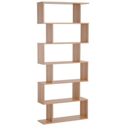 Libreria Design Moderno In Legno Con 6 Ripiani, Legno Naturale, 80x23x192cm características