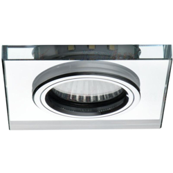 faretto incasso vetro con decoro led 220-240 volt 70 mm CE GU10 argento bianco freddo fisso interno quadrato vetro kan 24417 - KANLUX precio